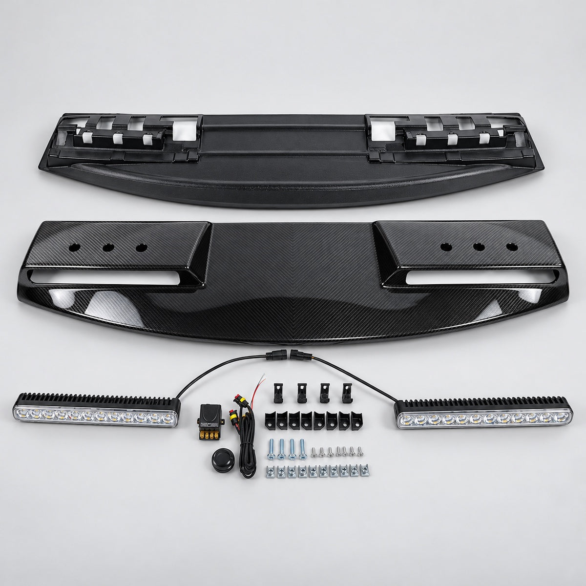 Carbonlook daklichtset – complete set met LED-units en montagemateriaal