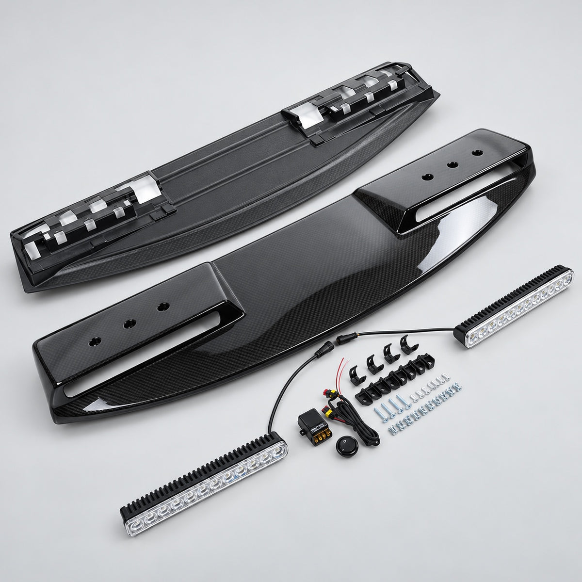 Carbonlook daklichtset – schuin overzicht